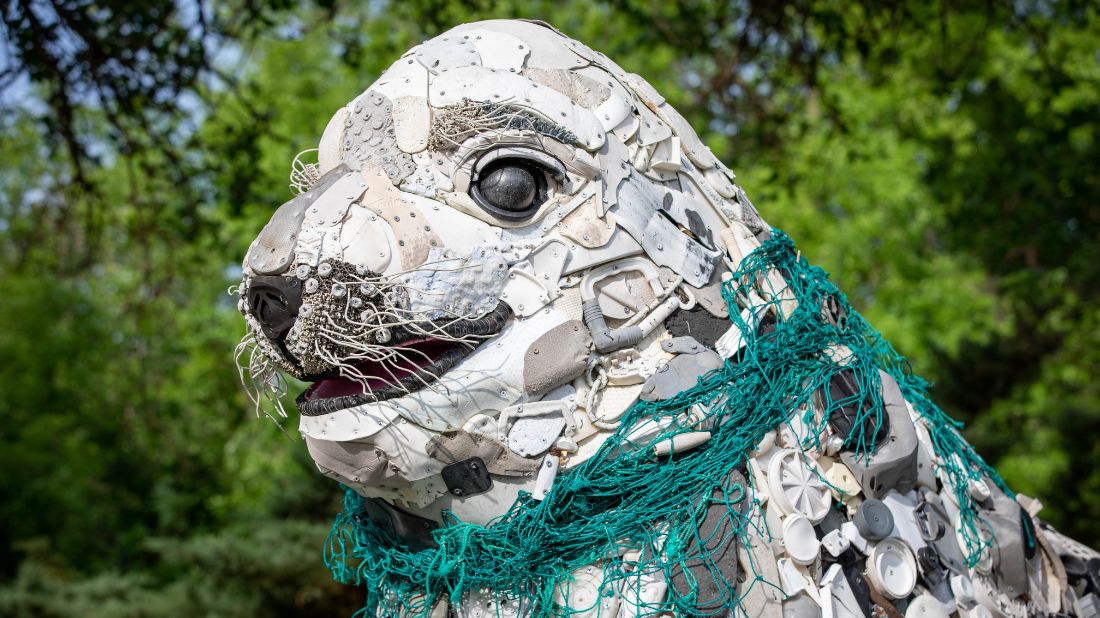 recycled plastic sculpture